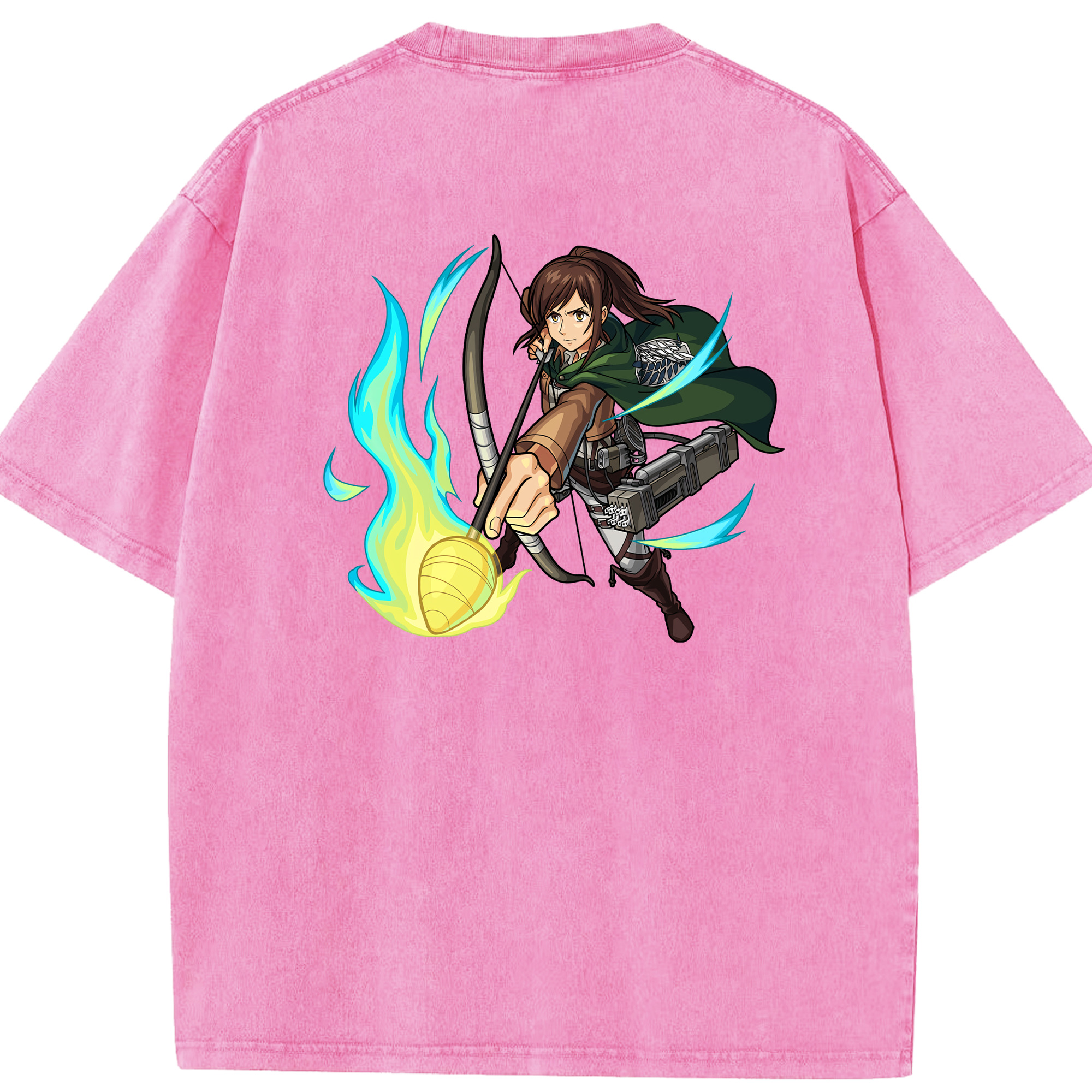 （画像用） 進撃の巨人 サシャ·ブラウス Attack on Titan Sasha Blaus 綿100% ヴィンテージ風 半袖Tシャツ（背面プリント）